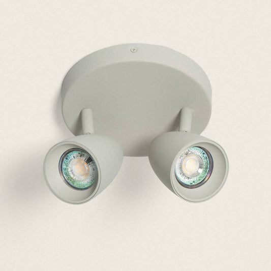 CESKIVO plafondlamp met twee spots in steengrijs