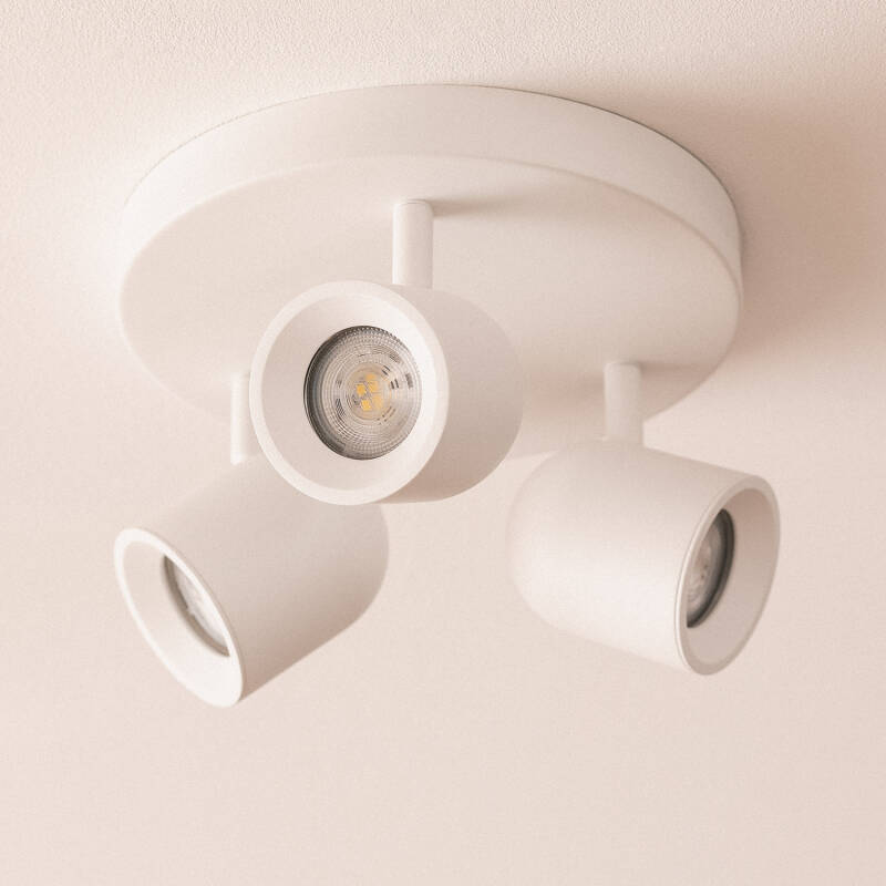 ROMBIVO plafondlamp met drie spots in wit