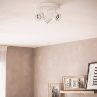 ROMBIVO plafondlamp met drie spots in wit