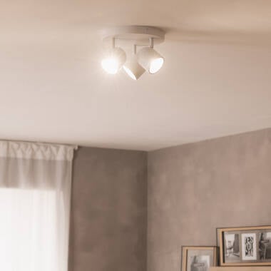 ROMBIVO plafondlamp met drie spots in wit