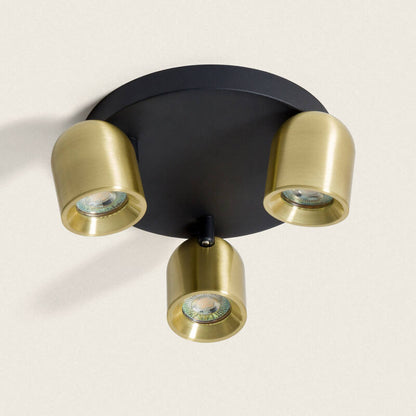 ROMBIVO plafondlamp met drie spots in goud