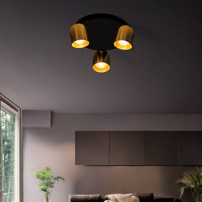 ROMBIVO plafondlamp met drie spots in goud