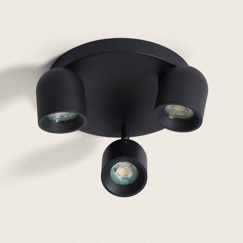 ROMBIVO plafondlamp met drie spots in zwart