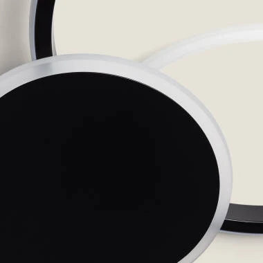 QUENIVO platte LED plafondlamp in wit met zwart, afbeelding 3