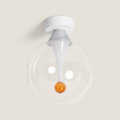 PRENIVO glazen plafondlamp in wit