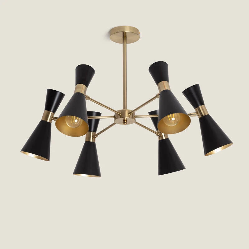 RIMBARO zwarte plafondlamp met zes spots