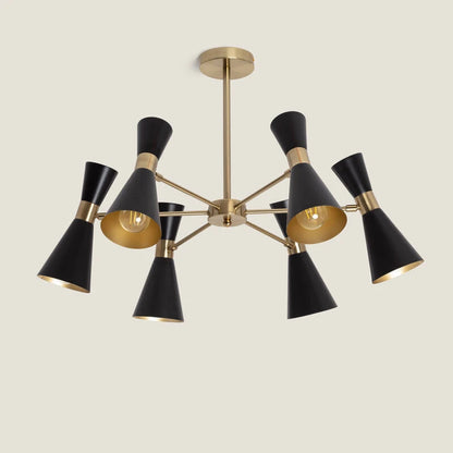 RIMBARO zwarte plafondlamp met zes spots