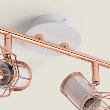 CASNIVO koperkleurige plafondlamp met twee richtbare spots, afbeelding 4