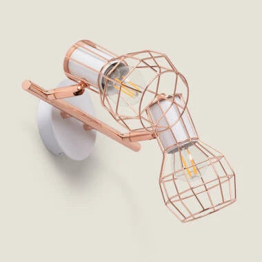 CASNIVO koperkleurige plafondlamp met twee richtbare spots, afbeelding 6