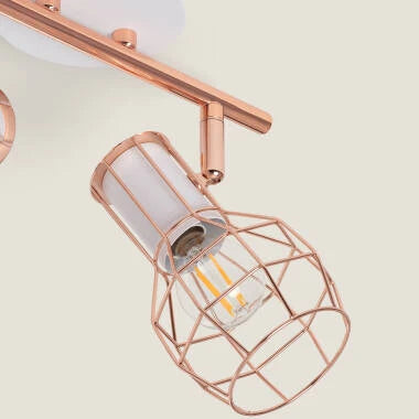 CASNIVO koperkleurige plafondlamp met twee richtbare spots, afbeelding 5