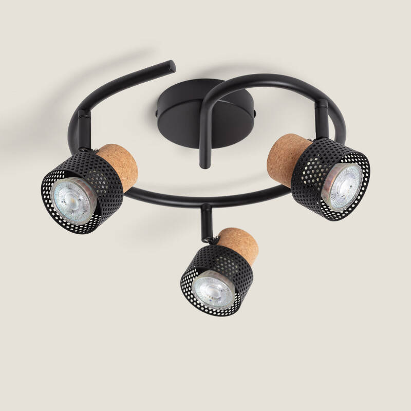 ZEMTAVO zwarte plafondlamp met drie spots, afbeelding 1