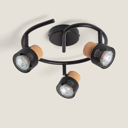 ZEMTAVO zwarte plafondlamp met drie spots, afbeelding 1