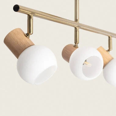 SOLVARO plafondlamp van metaal met drie opaalglazen bollen in goud, foto 2