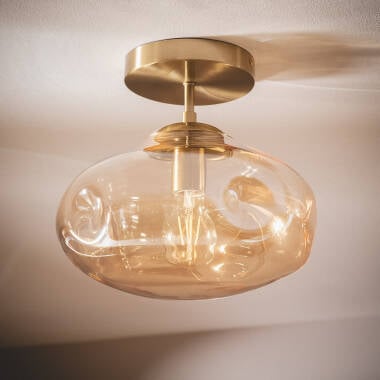 FELTARO plafondlamp van ijzer met glazen kap, afbeelding 2