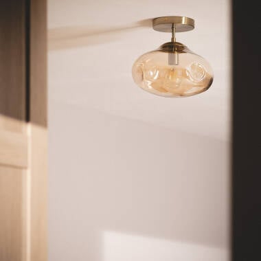 FELTARO plafondlamp van ijzer met glazen kap, afbeelding 4