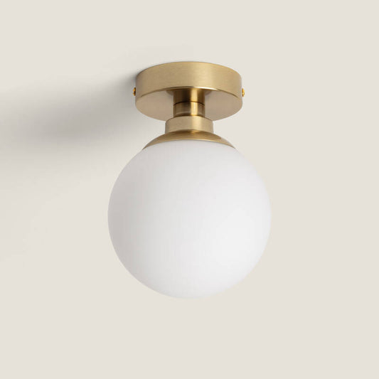 TARNIVO gouden plafondlamp met glazen bol, afbeelding 1