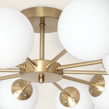 ZARNIVO gouden plafondlamp met tien glazen bollen, afbeelding 6