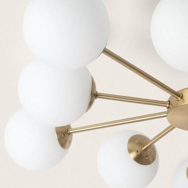 ZARNIVO gouden plafondlamp met tien glazen bollen, afbeelding 5