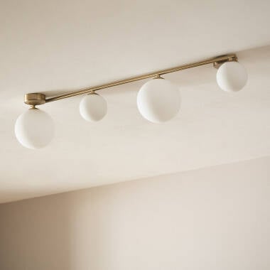 NONTARO plafondlamp met vier glazen bollen in wit, afbeelding 6