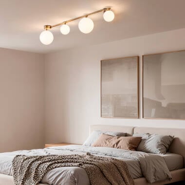 NONTARO plafondlamp met vier glazen bollen in wit, afbeelding 2