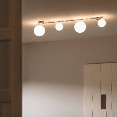 NONTARO plafondlamp met vier glazen bollen in wit, afbeelding 3