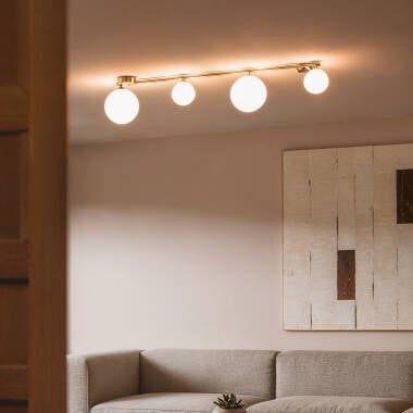 NONTARO plafondlamp met vier glazen bollen in wit, afbeelding 4