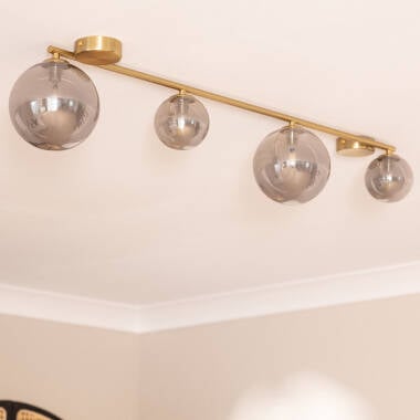 NONTARO plafondlamp met vier glazen bollen, afbeelding 3