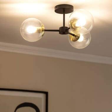 LUNSARO plafondlamp met drie glazen bollen, afbeelding 2