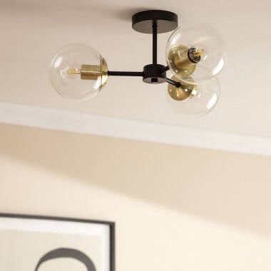 LUNSARO plafondlamp met drie glazen bollen, afbeelding 3