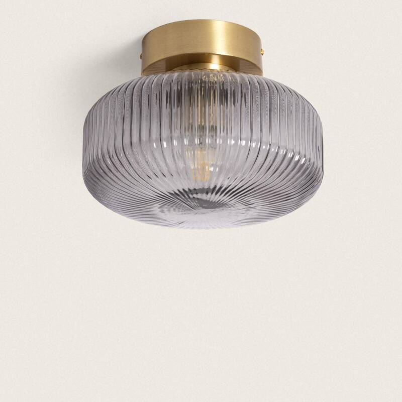 LERNARO plafondlamp met glazen kap 27 cm in goud
