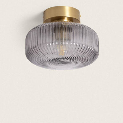 LERNARO plafondlamp met glazen kap 27 cm in goud
