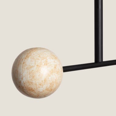 DROSARO asymmetrische plafondlamp van metaal en travertijn 61 cm, afbeelding 5