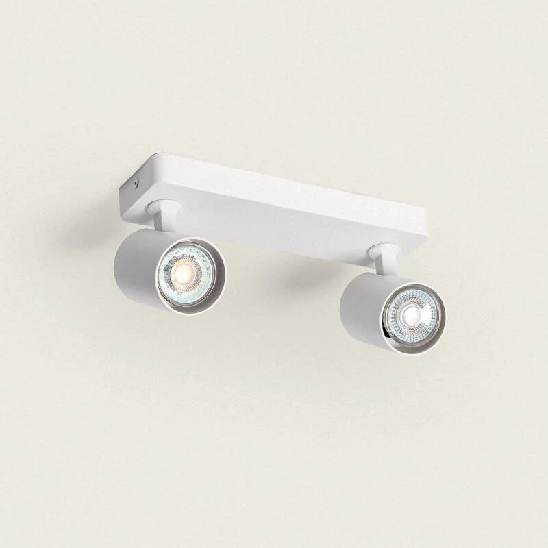 PILTIVO witte plafondbalk van aluminium met twee richtbare spots