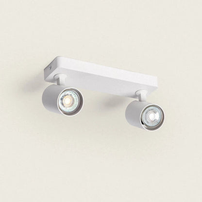 PILTIVO witte plafondbalk van aluminium met twee richtbare spots