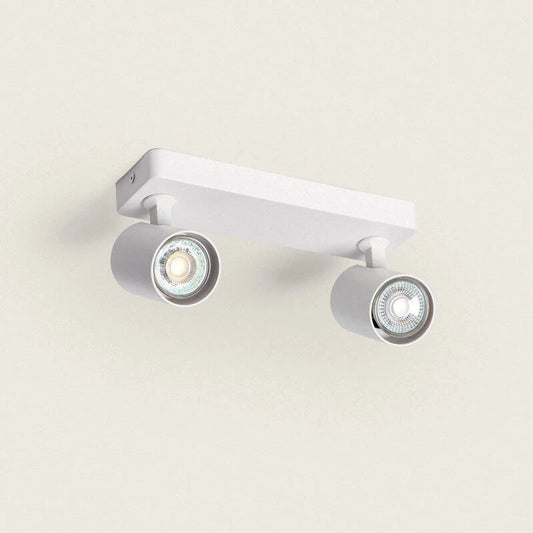 PILTIVO witte plafondbalk van aluminium met twee richtbare spots