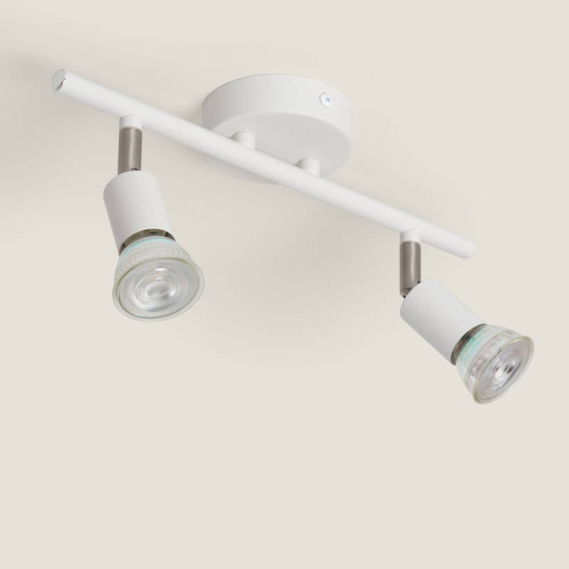 DRAVIVO witte plafondspot van aluminium met twee richtbare spots