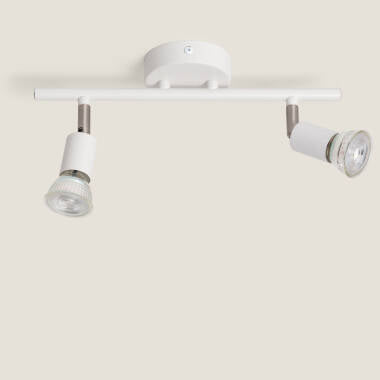 DRAVIVO witte plafondspot van aluminium met twee richtbare spots