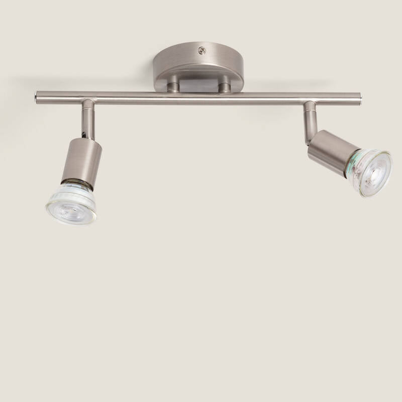 WENMIVO zilverkleurige richtbare plafondlamp met twee spots