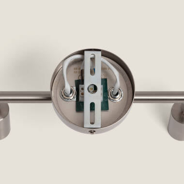 WENMIVO zilverkleurige richtbare plafondlamp met twee spots, afbeelding 5