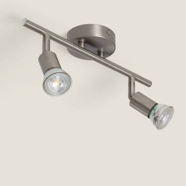 WENMIVO zilverkleurige richtbare plafondlamp met twee spots, afbeelding 2