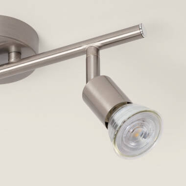 WENMIVO zilverkleurige richtbare plafondlamp met twee spots, afbeelding 3