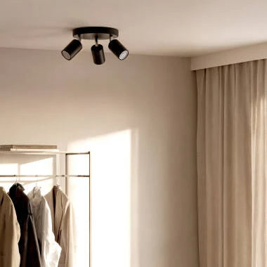 LINDAVO ronde plafondlamp met drie verstelbare spots