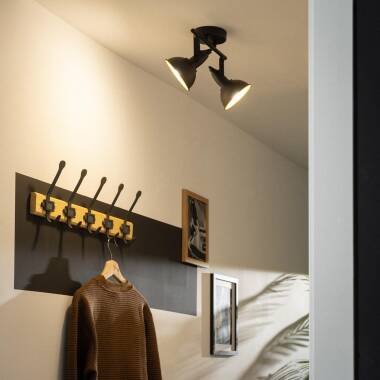 BRELNIVO zwarte plafondlamp met twee richtbare spots, afbeelding 2