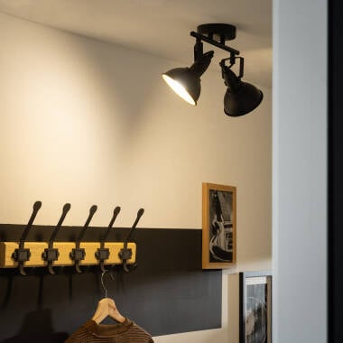BRELNIVO zwarte plafondlamp met twee richtbare spots, afbeelding 3