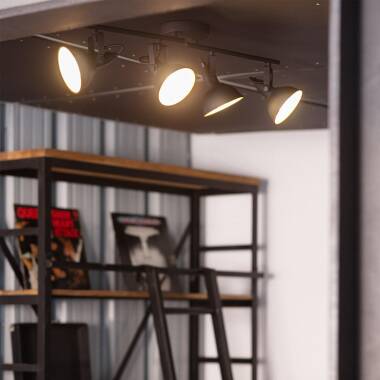 HALBIVO zwarte plafondlamp met vier richtbare spots, afbeelding 2