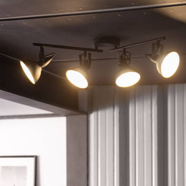 HALBIVO zwarte plafondlamp met vier richtbare spots, afbeelding 4