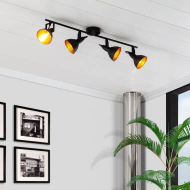 HALBIVO zwarte plafondlamp met vier richtbare spots, afbeelding 3