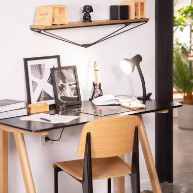 HULMANO zwarte metalen bureaulamp met klem