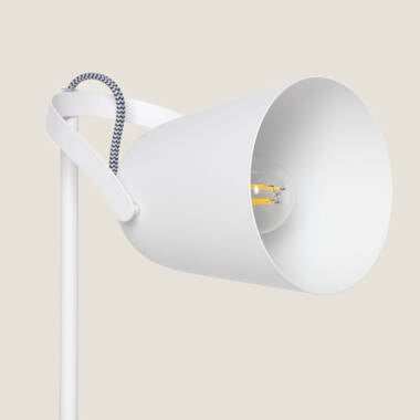 FILNAVO witte metalen bureaulamp met kantelbare kap