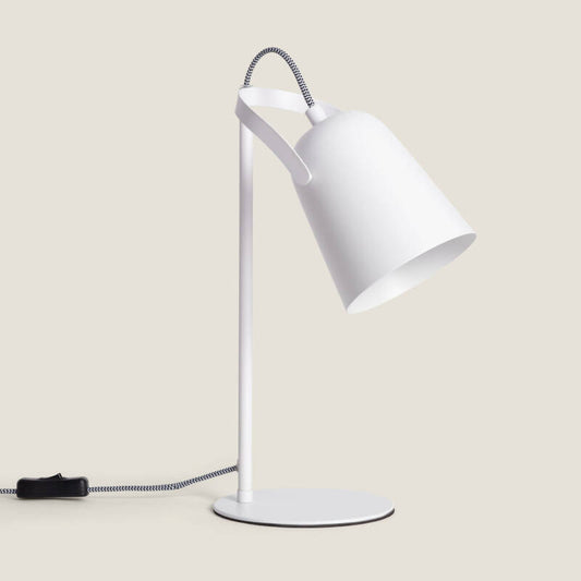 FILNAVO witte metalen bureaulamp met kantelbare kap